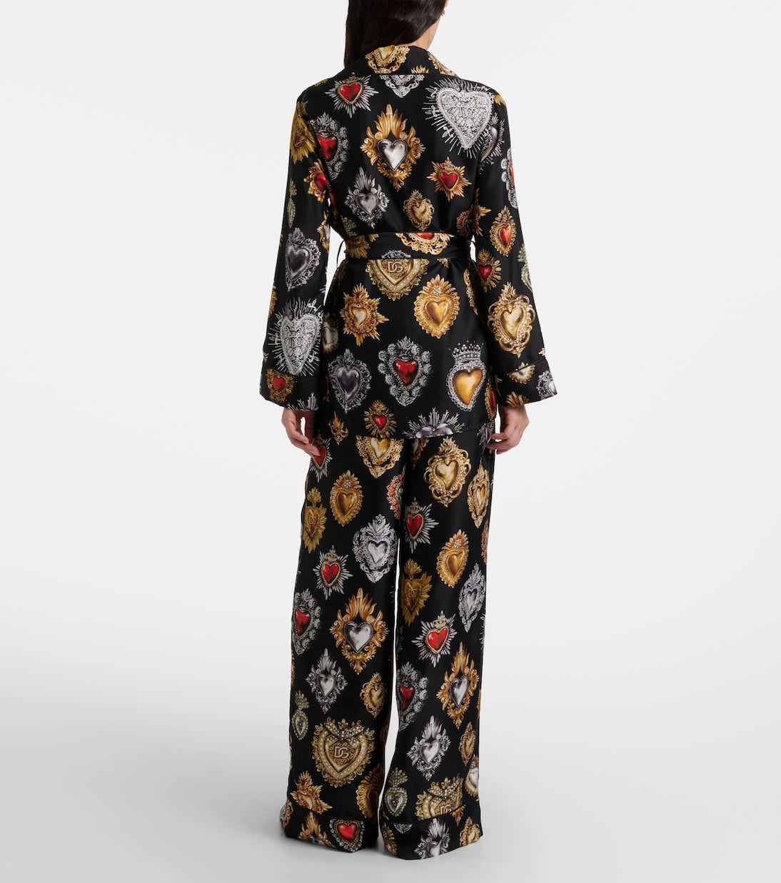 Dolce&Gabbana - Devotion belted silk twill blouse