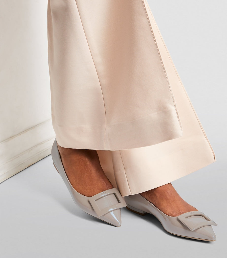 Roger Vivier Brown Leather Gommettine Ballet Flats