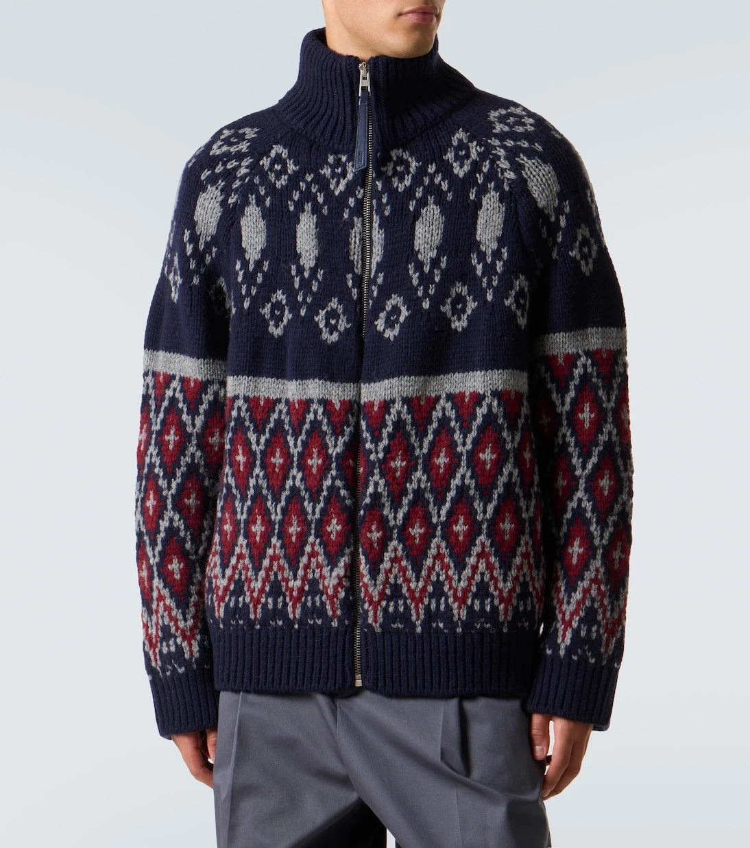 Loewe - Yün jakarlı fermuarlı kazak