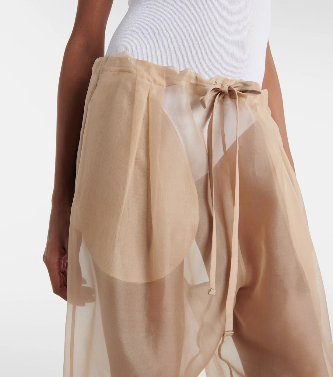Khaite - Trenton silk organza wide-leg pants