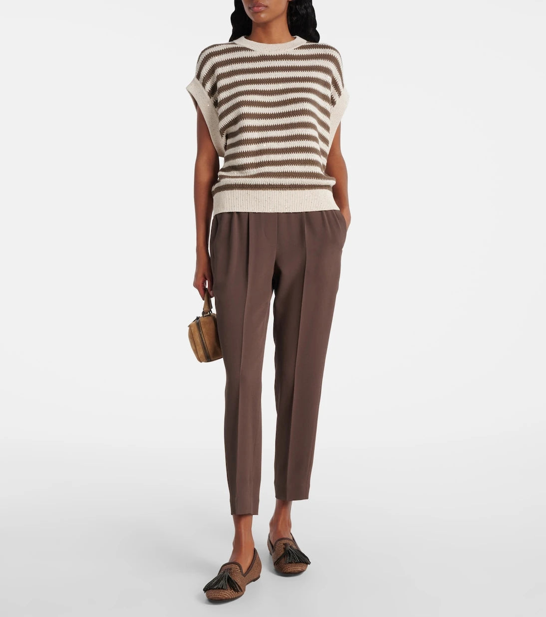 Brunello Cucinelli - Cropped crêpe slim pants