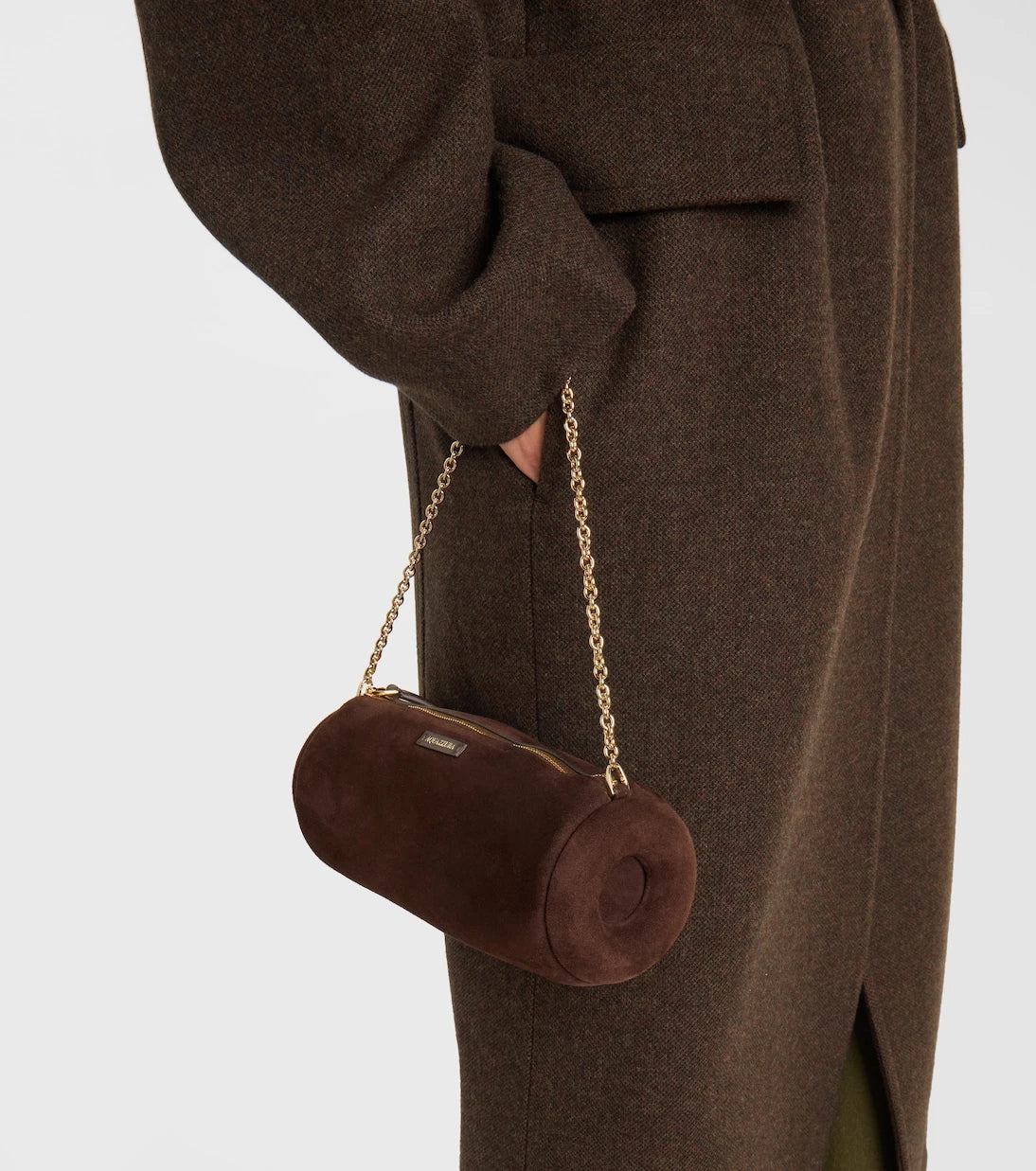 Aquazzura - Hoop Mini suede shoulder bag
