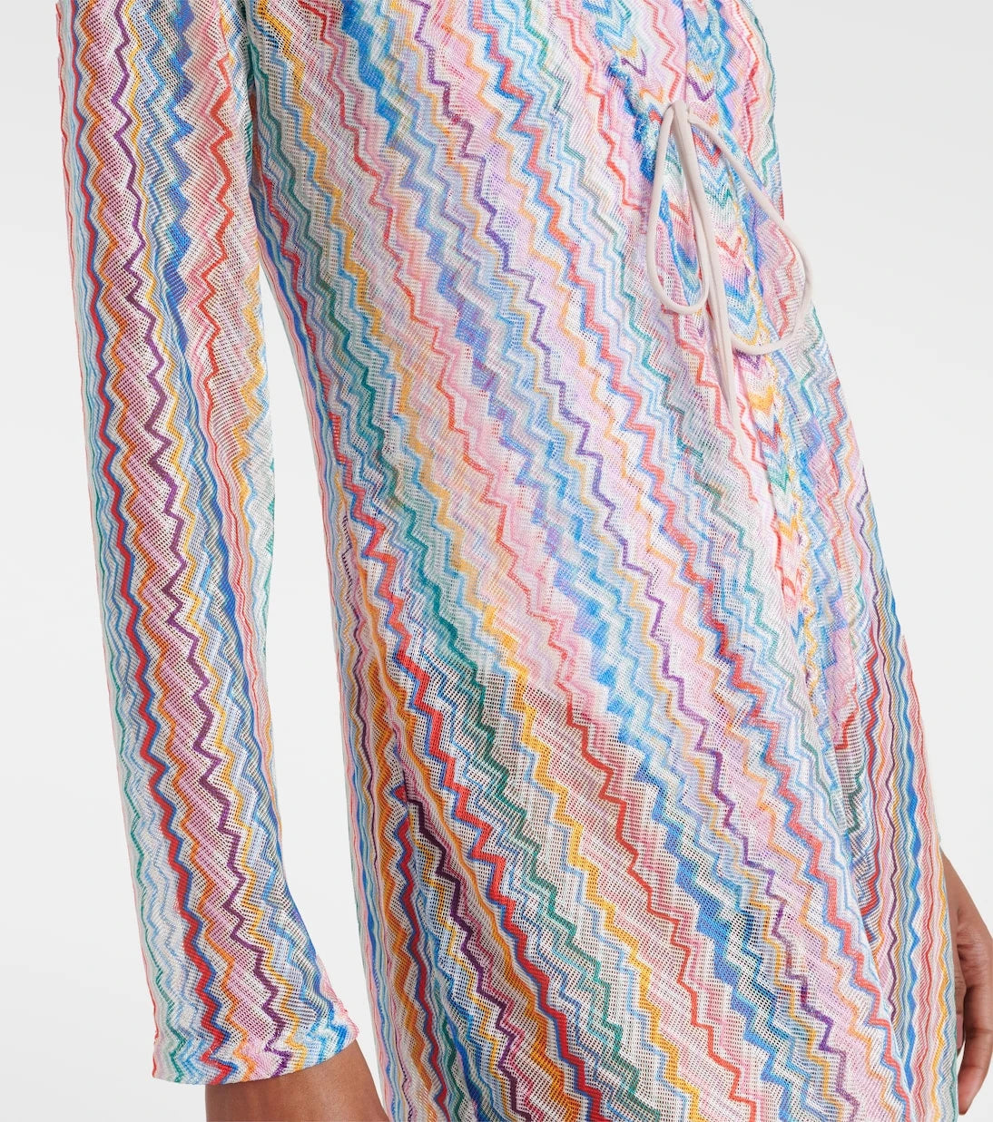 Missoni - Zigzag transparan plaj elbisesi