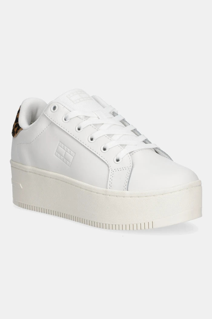 Tommy Jeans TJW FLATFORM LEOPARD SNEAKER Deri Spor Ayakkabı