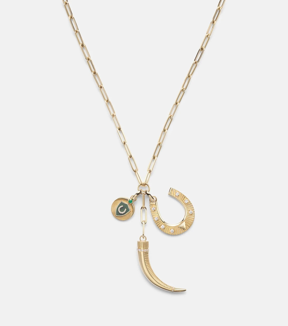 FoundRae - Protection 18kt gold pendant necklace with diamonds