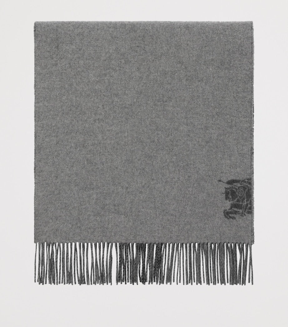 Black Cashmere Wide Reversible EKD Scarf