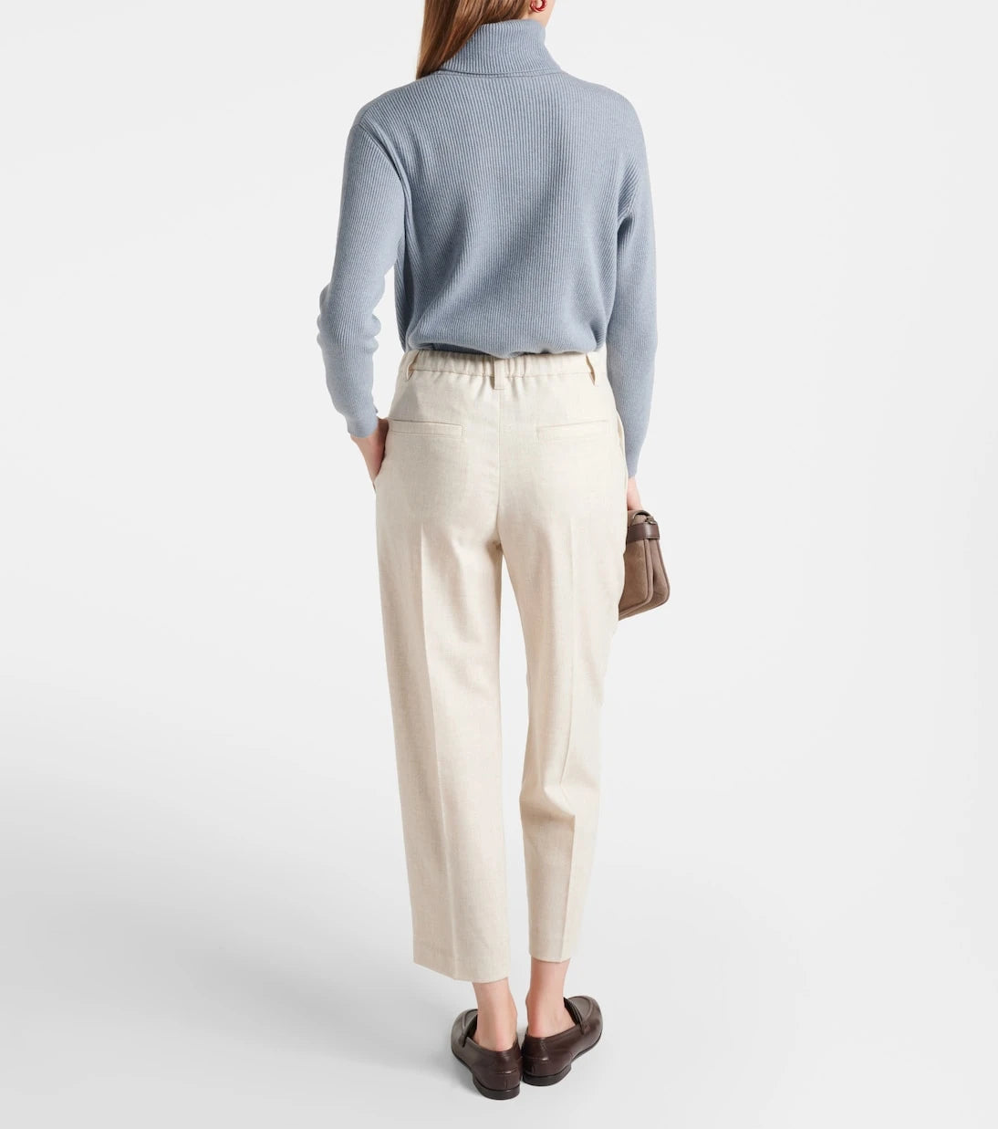 Brunello Cucinelli - بنطلون مستقيم مطوي من القطن