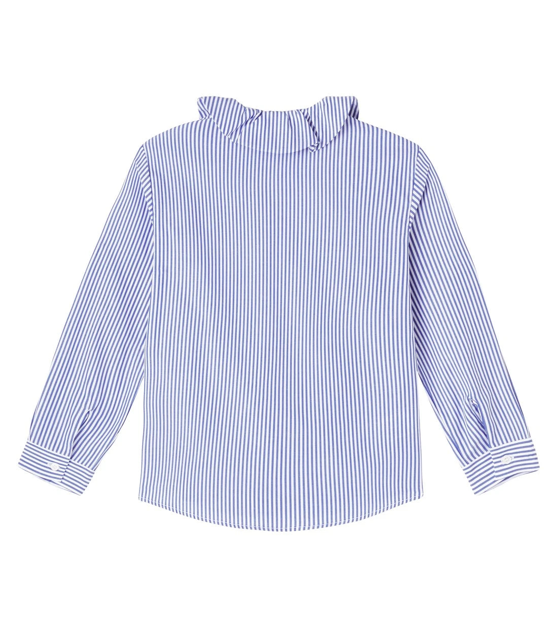 Il Gufo - Ruffled striped cotton poplin shirt