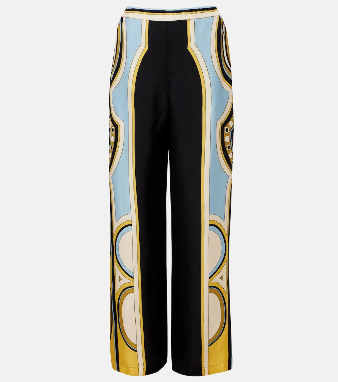 La DoubleJ - Club printed silk twill wide-leg pants