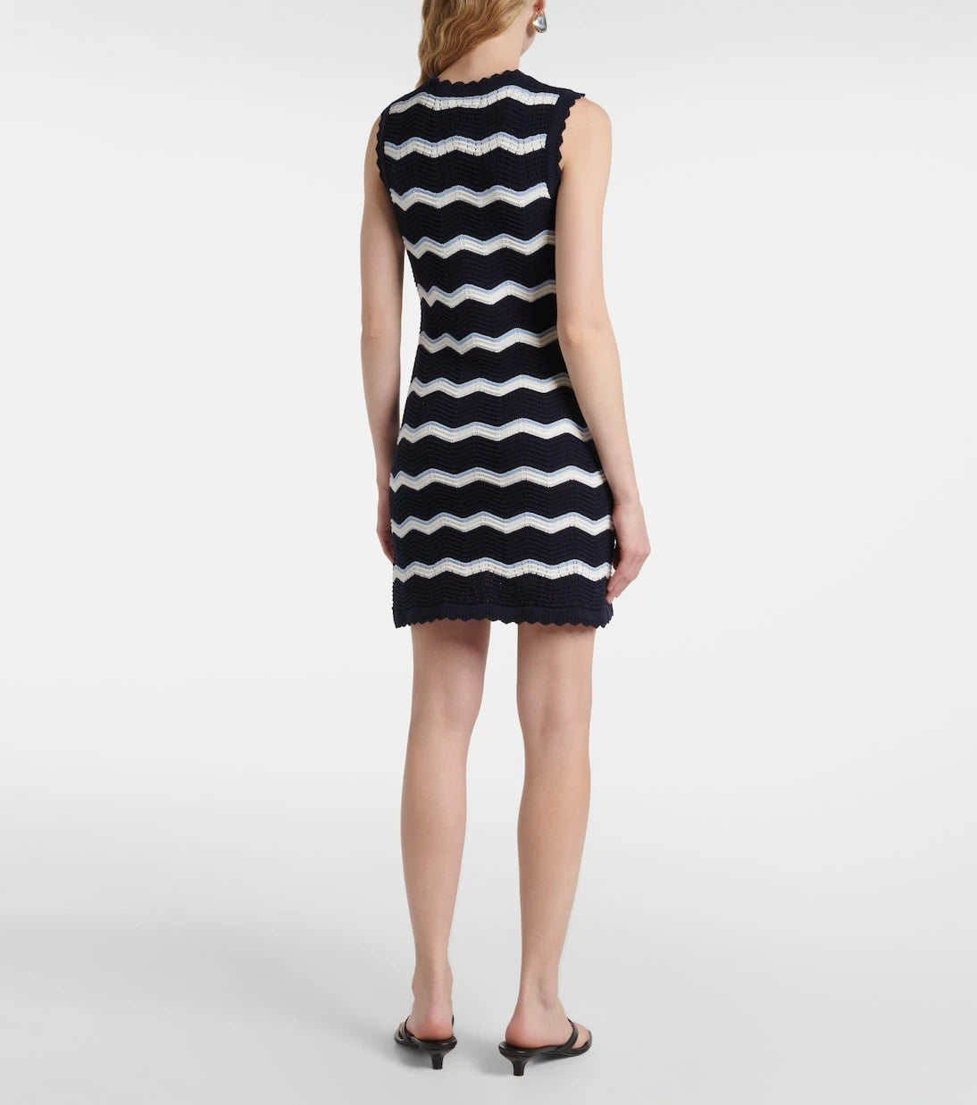 Veronica Beard - Templeton chevron cotton-blend minidress