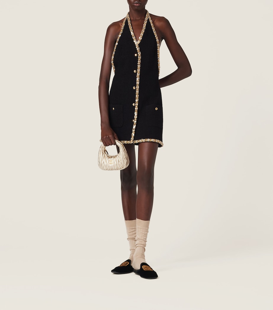 Metallic Mini Matelassé Leather Wander Top-Handle Bag