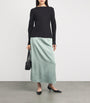 Weekend Max Mara Green Satin Midi Skirt