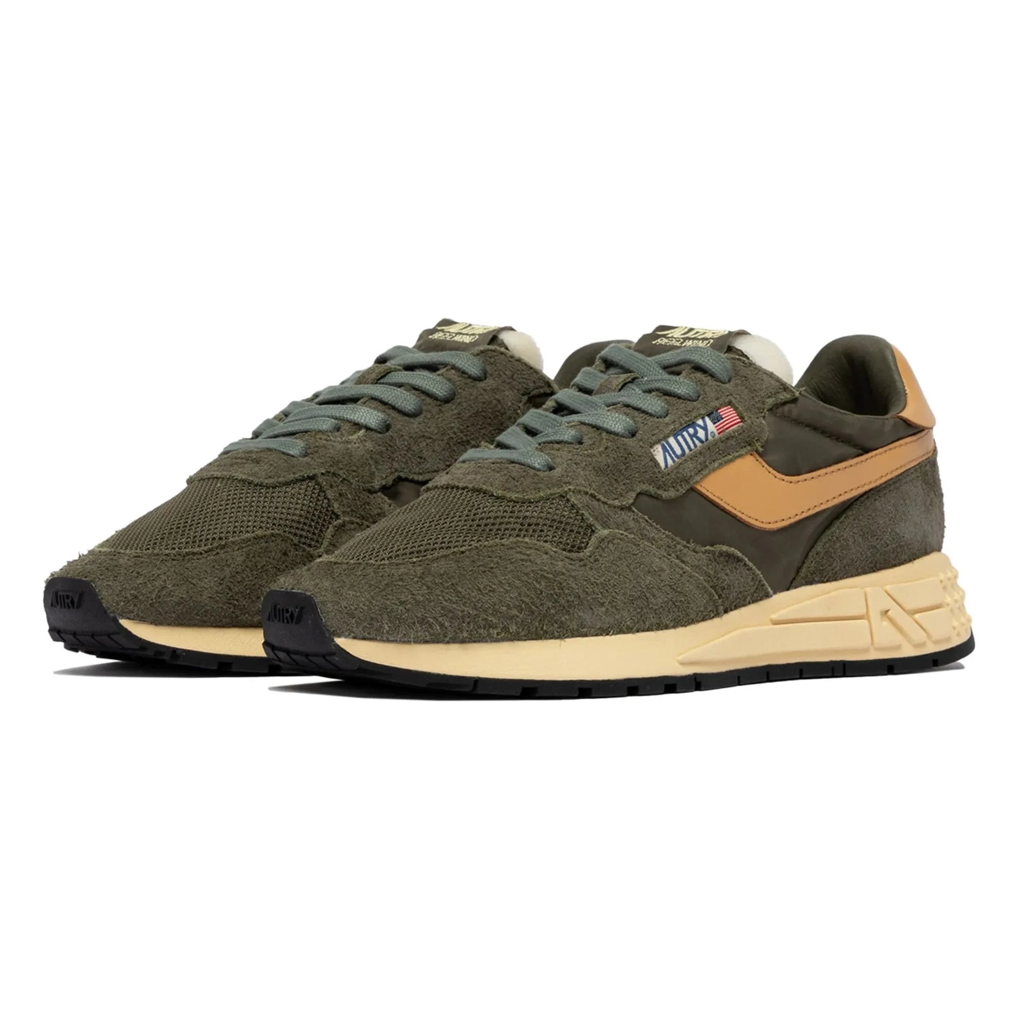 Autry - Baskets Reelwind Low Bicolore Suède | Khaki