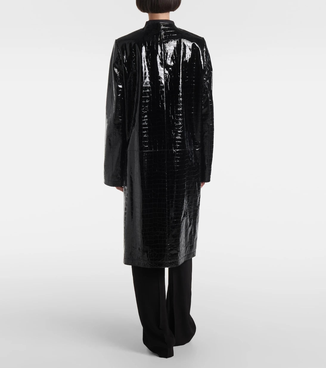 Toteme - Croc-effect embossed leather coat