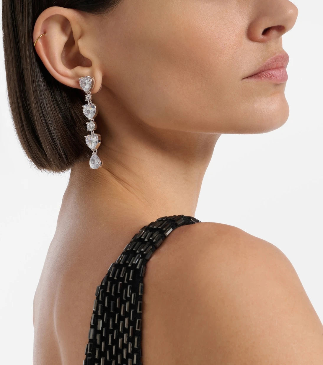Self-Portrait - Tiered embellished earrings