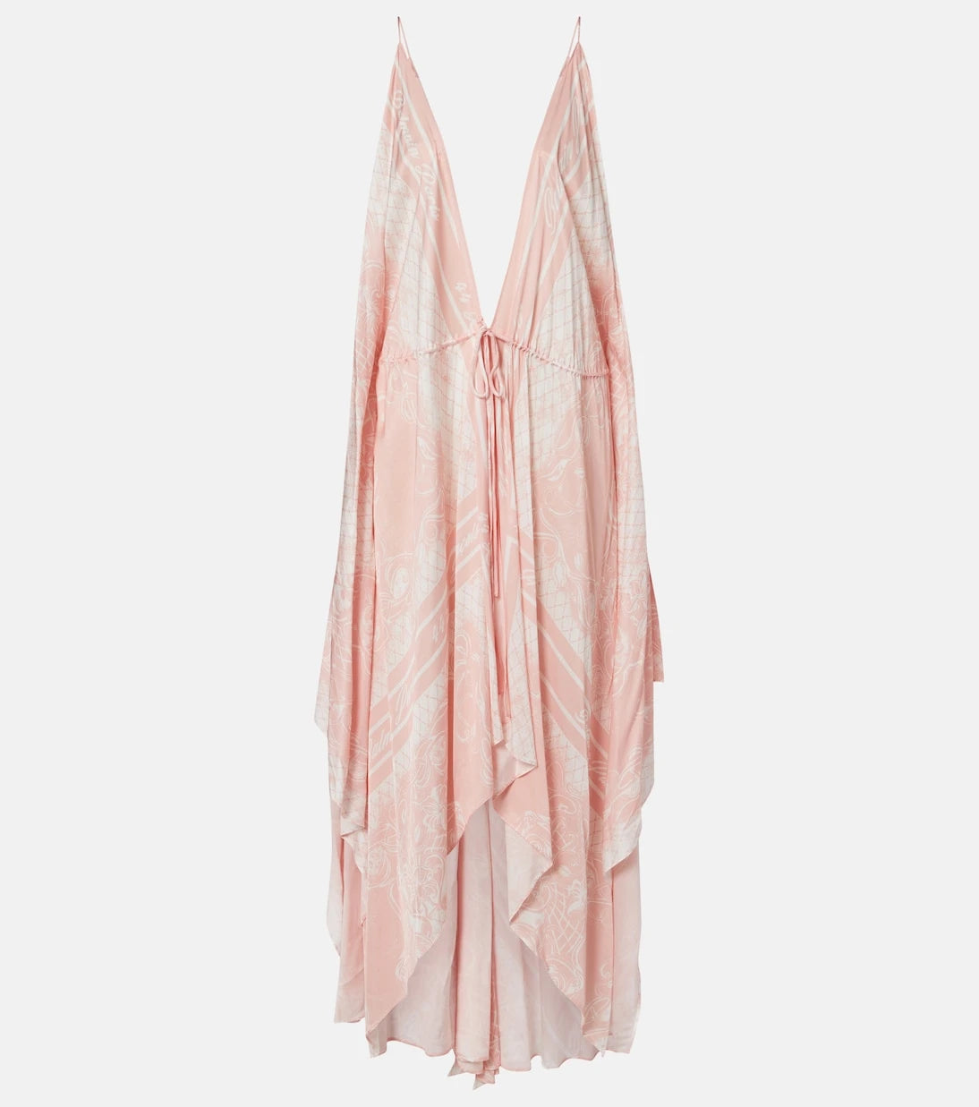 Balmain - Printed asymmetric maxi dress