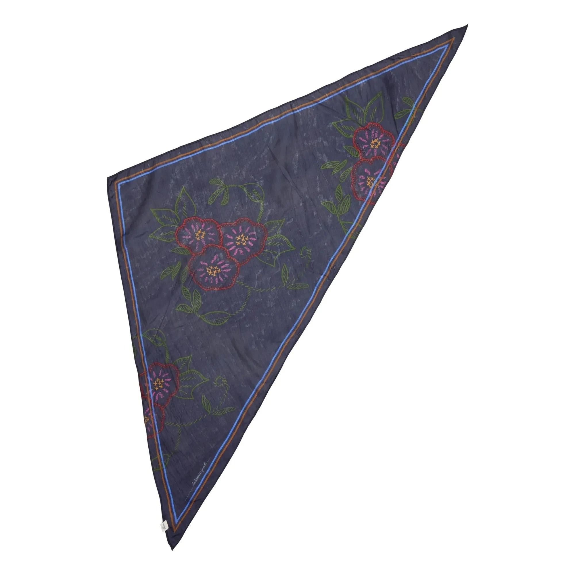 Becksöndergaard - Triangle Scarf Efloria Taby Silk | Navy blue