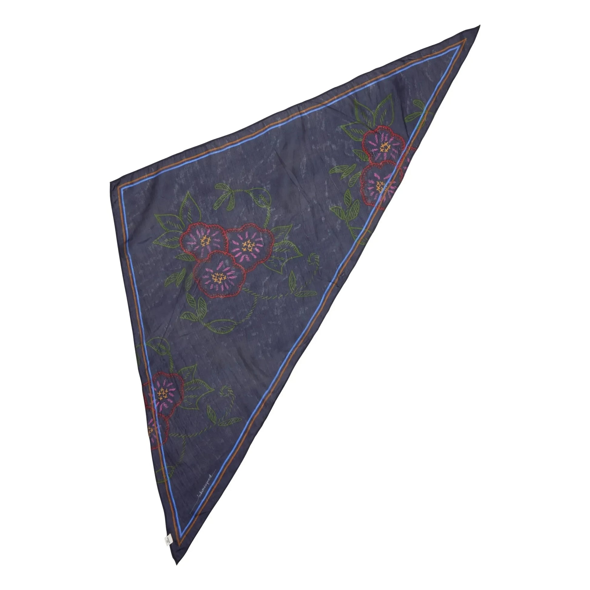 Becksöndergaard - Triangle Scarf Efloria Taby Silk | Navy blue