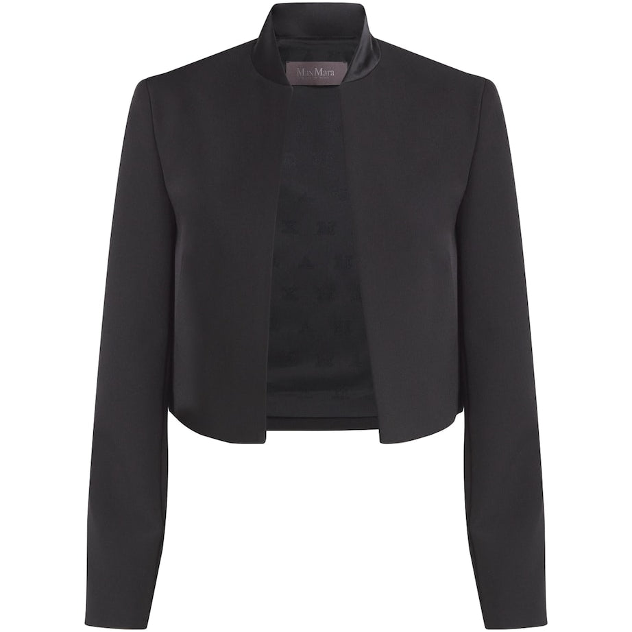 Stretch-Sable Cropped Jacket BLACK