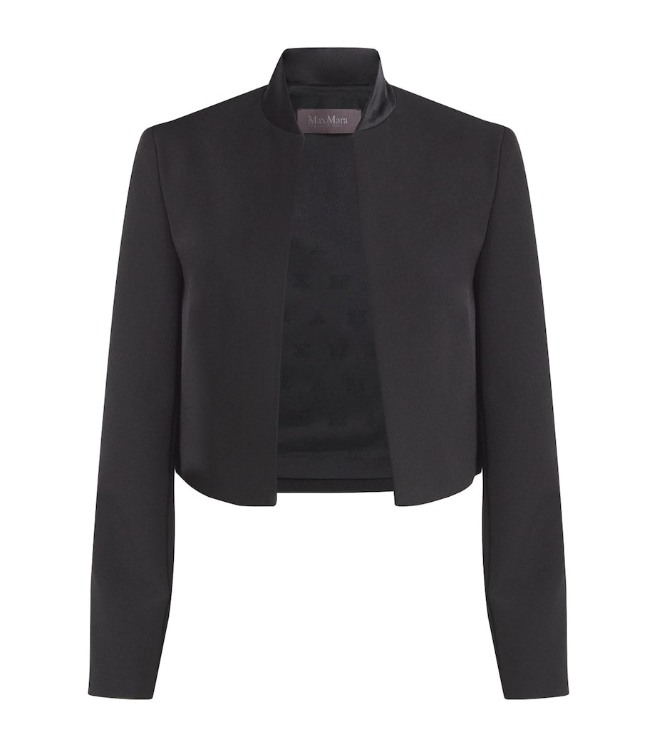 Stretch-Sable Cropped Jacket BLACK