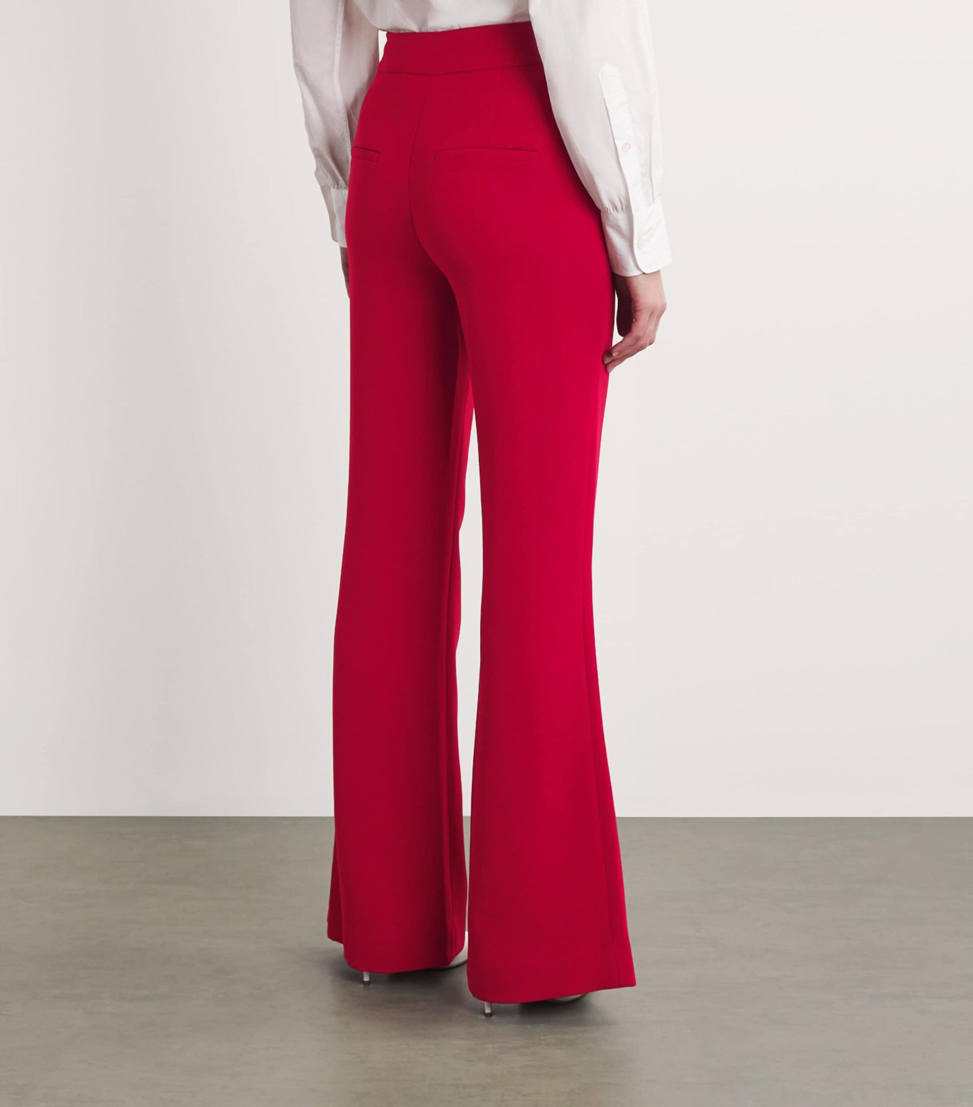 Veronica Beard Red Flared Lebone Tailored Trousers