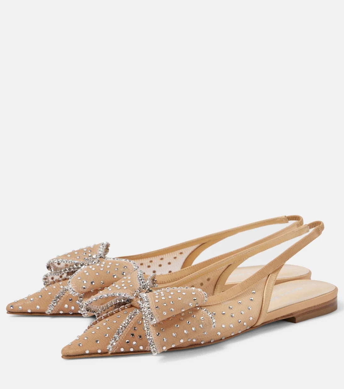 Mach & Mach - Le Cadeau embellished tulle slingback flats