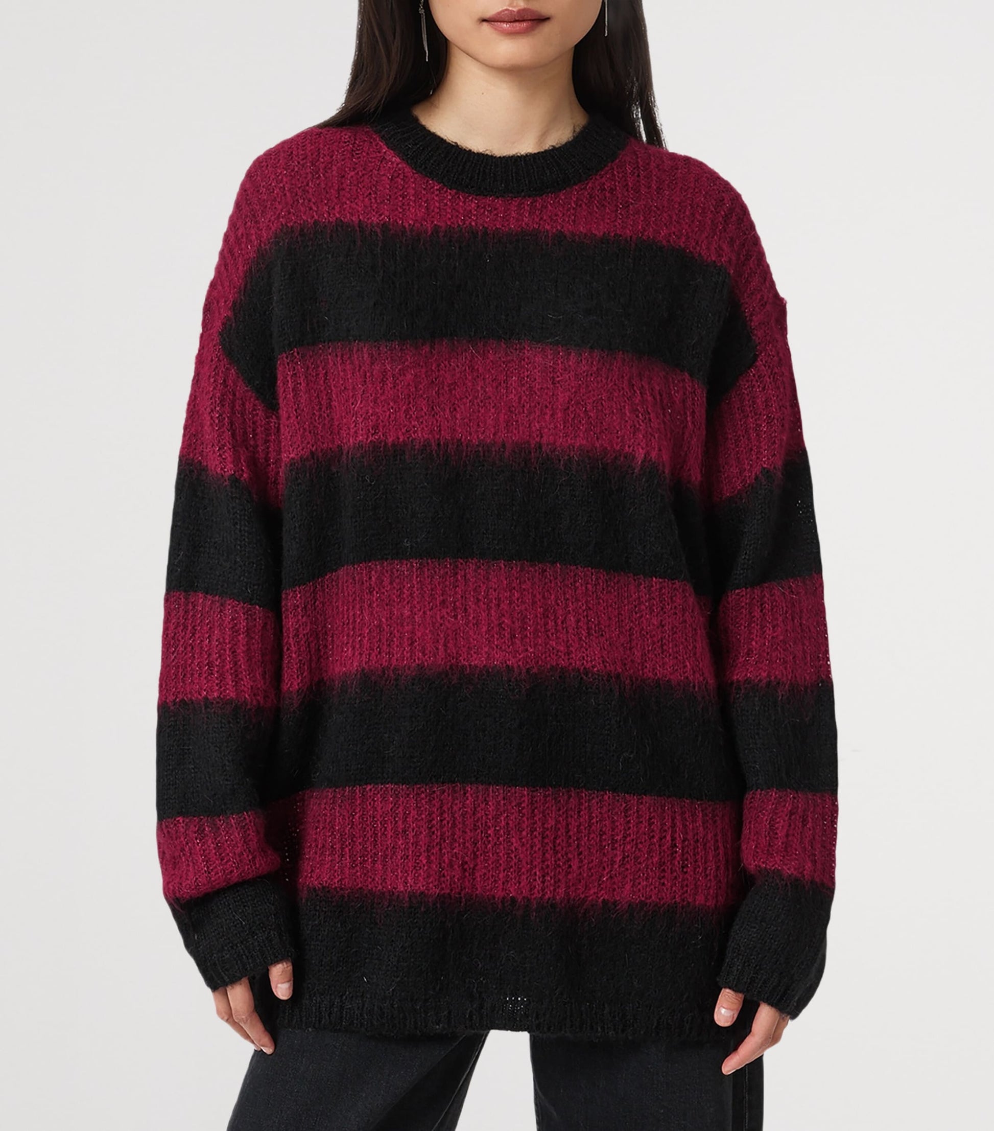 AllSaints Black Onyx Stripe Sweater