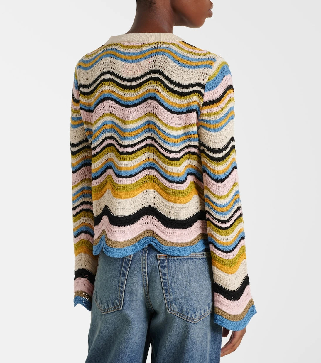 La DoubleJ - Chevron crochet cotton sweater