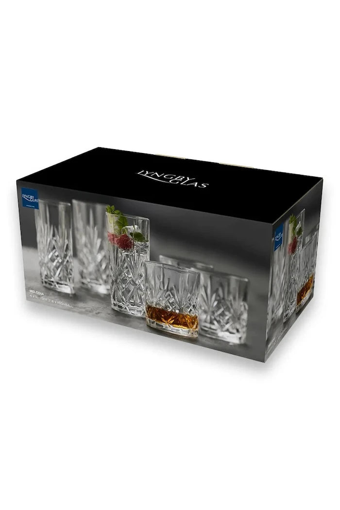 Lyngby Glas kristal cam viski bardakları seti