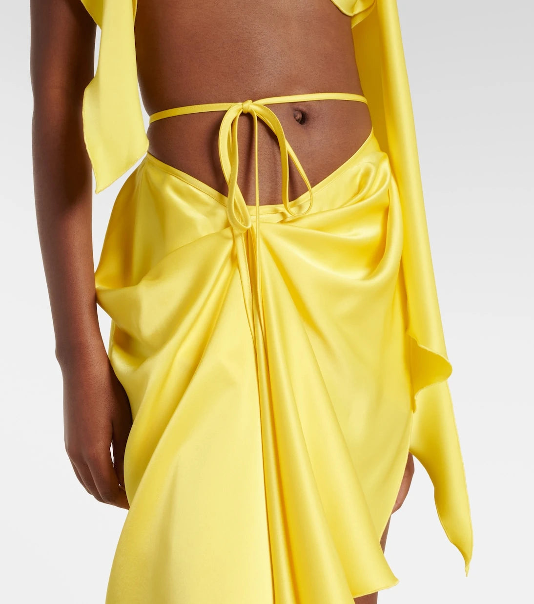 David Koma - Draped satin top and skirt set