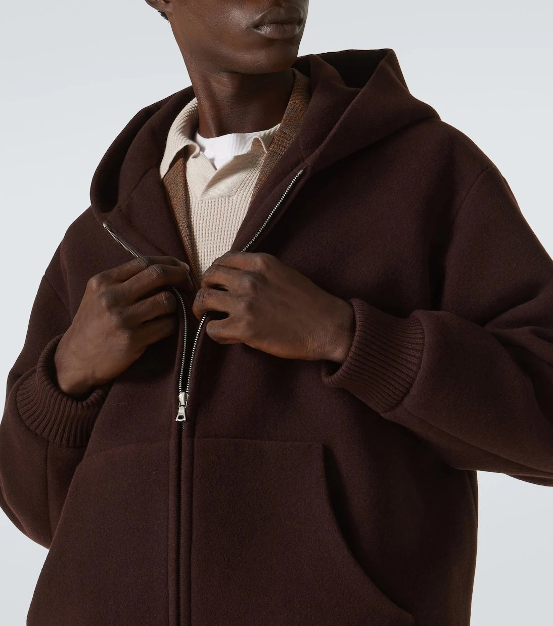 Auralee - Oversized wool pile hoodie