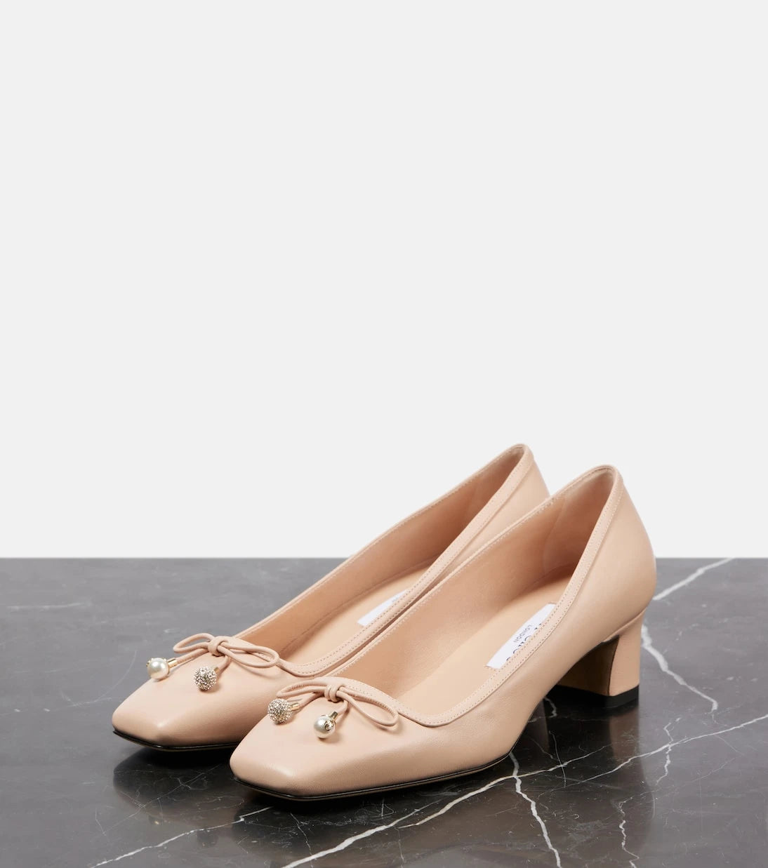 Jimmy Choo - Elme 45 bow-detail leather pumps