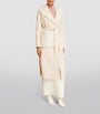 Yves Salomon Beige Cashmere-Wool Fox Fur-Trim Coat