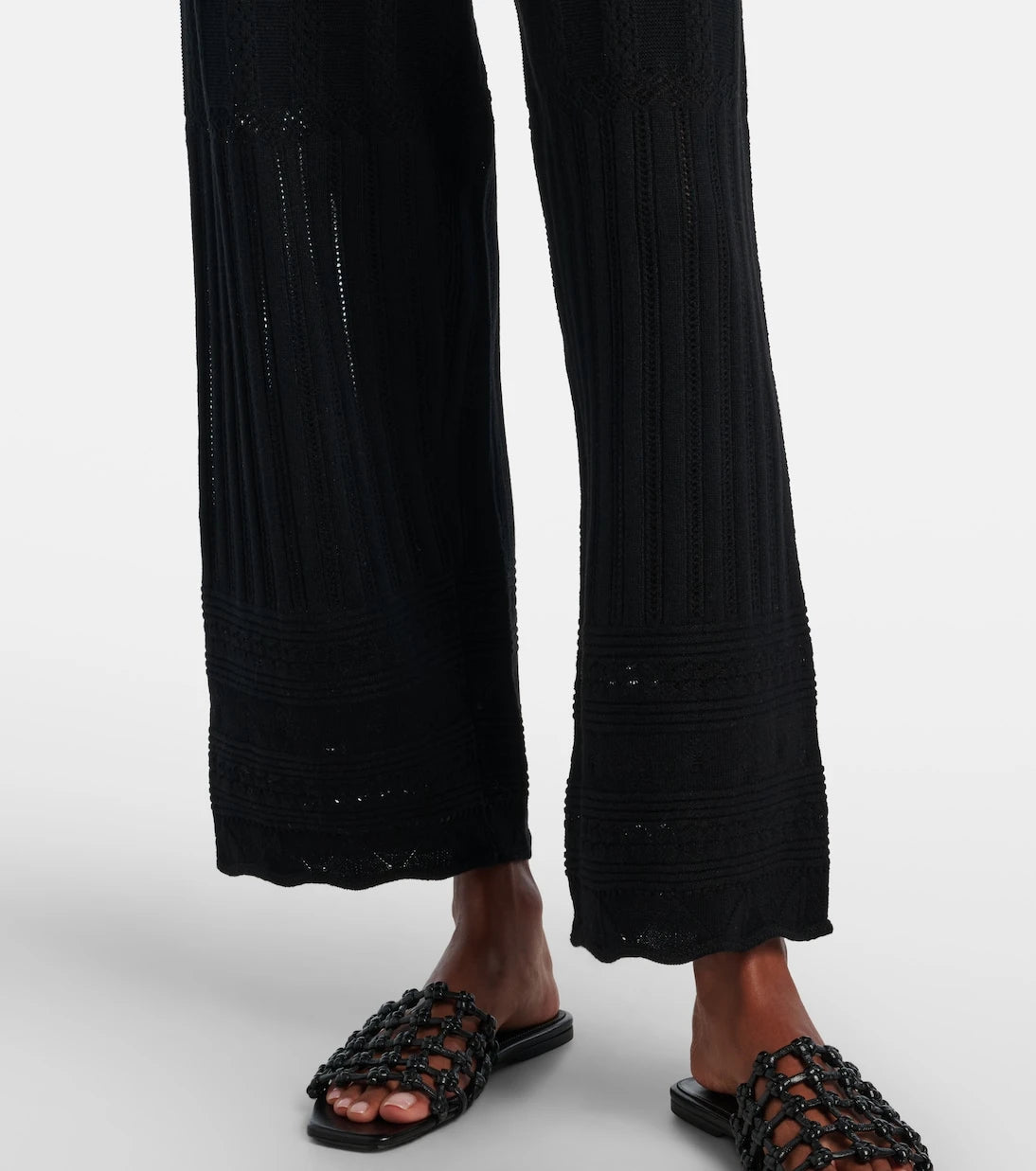 Eres - Alliage pointelle wool and cashmere wide-leg pants