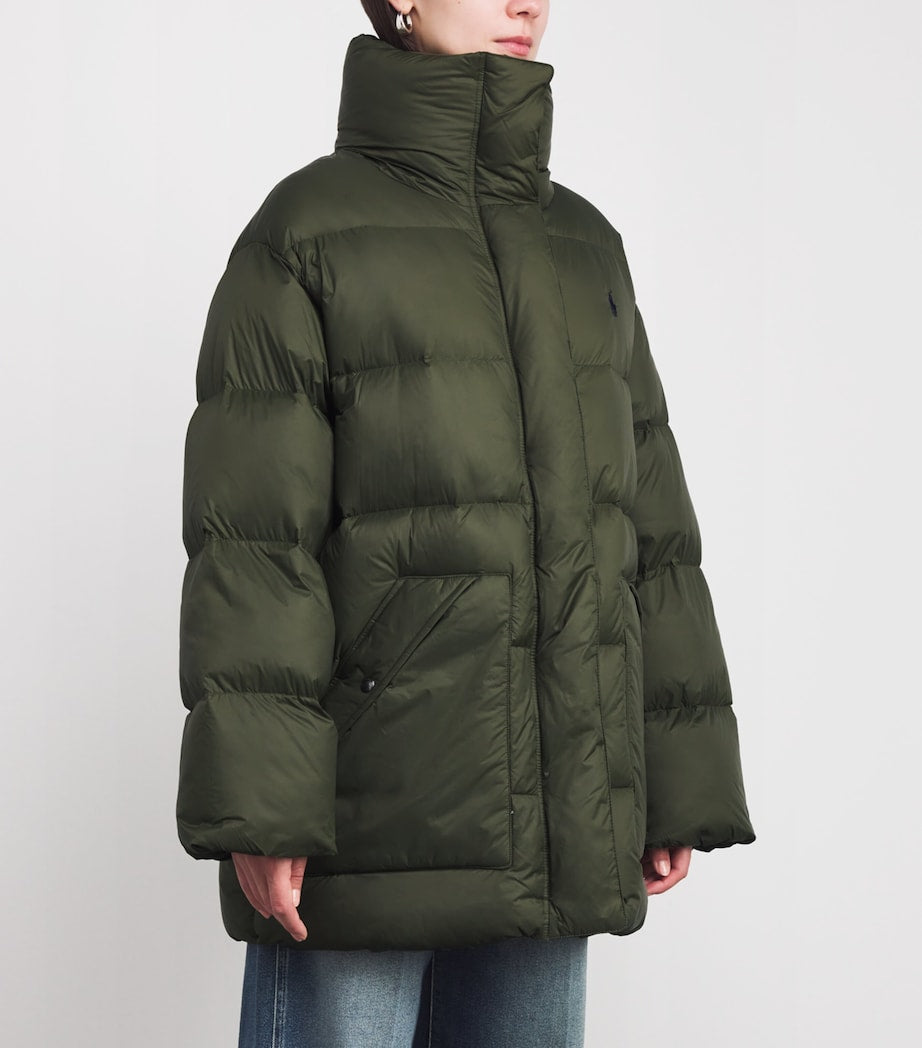 Polo Ralph Lauren Green High-Neck Puffer Jacket