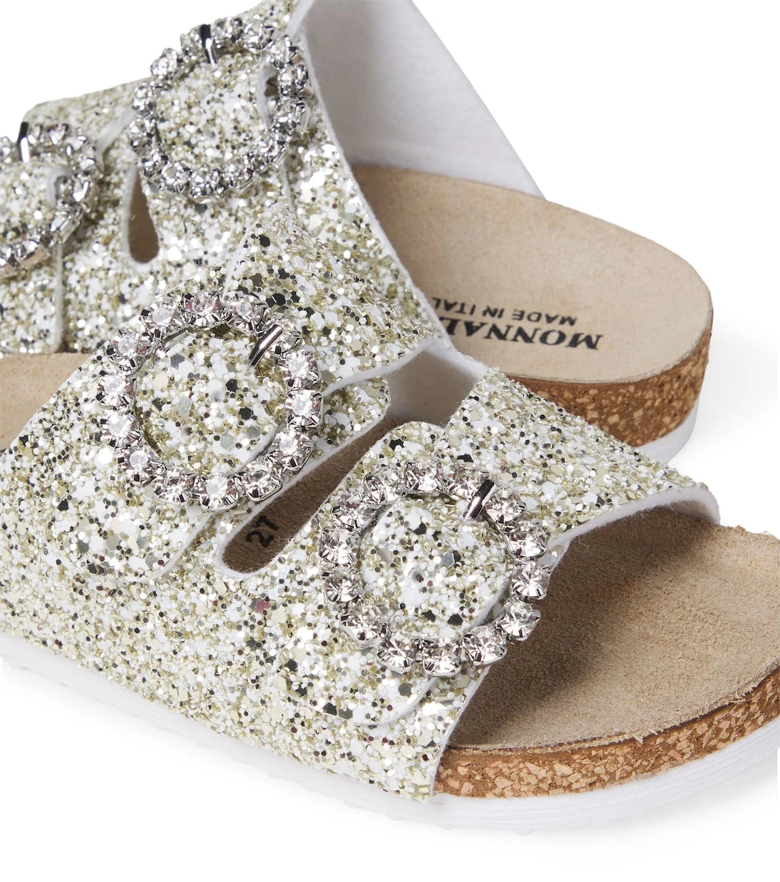 Monnalisa - Crystal-embellished glitter sandals