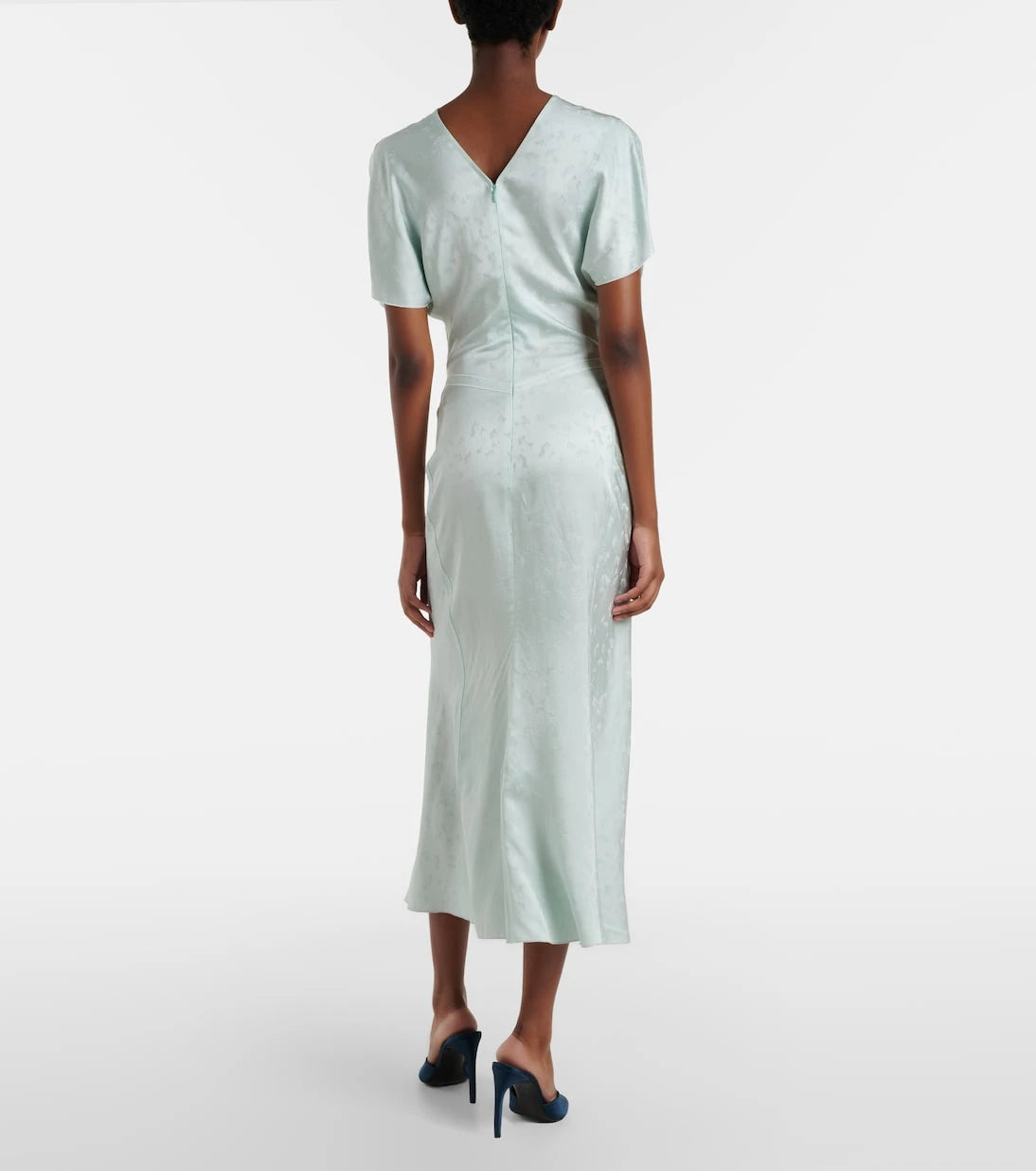 Victoria Beckham - Gathered jacquard midi dress
