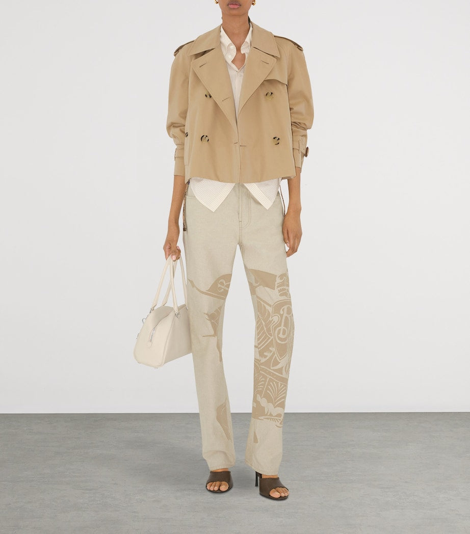Gabardine Cropped Trench Jacket HONEY