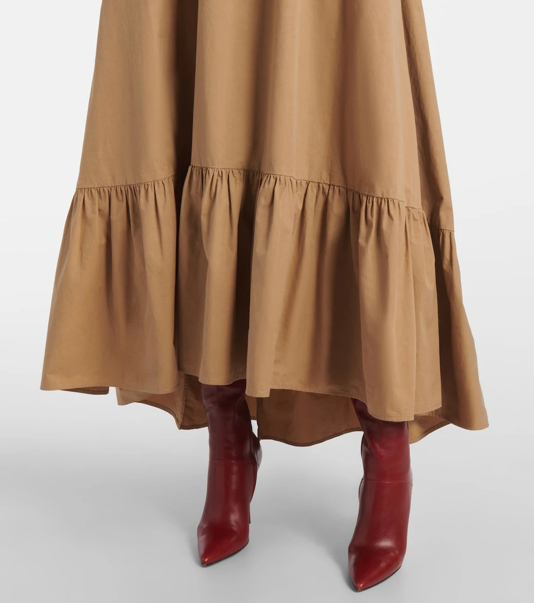 Saint Laurent - Ruffled cotton serge maxi dress