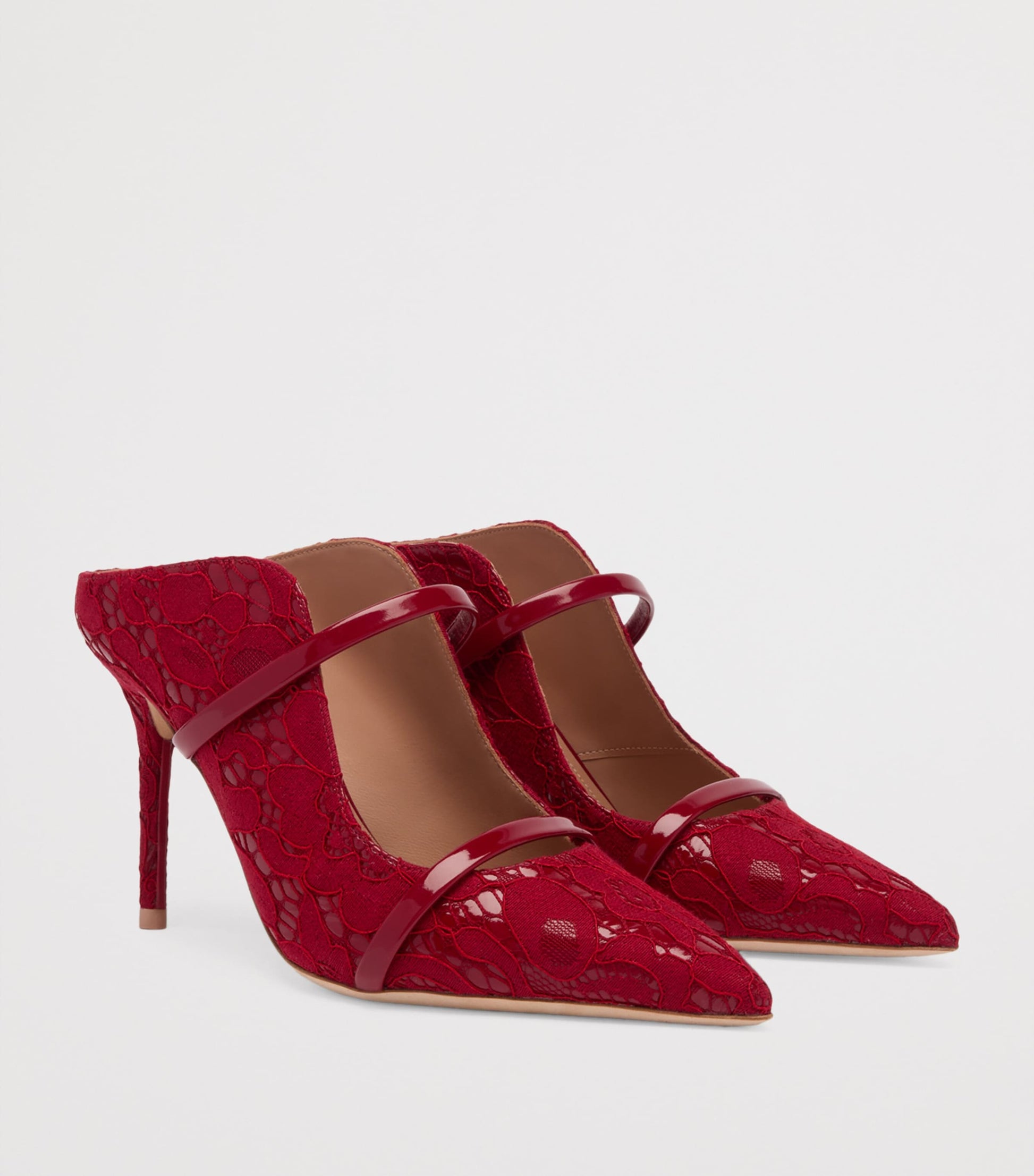 Malone Souliers Red Lace Maureen Mules 85