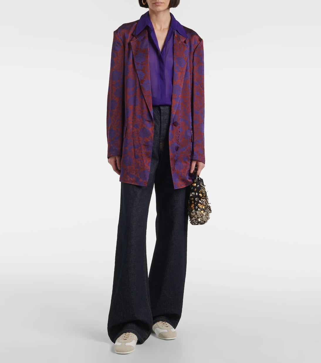 Dries Van Noten - Suede-trimmed leather sneakers