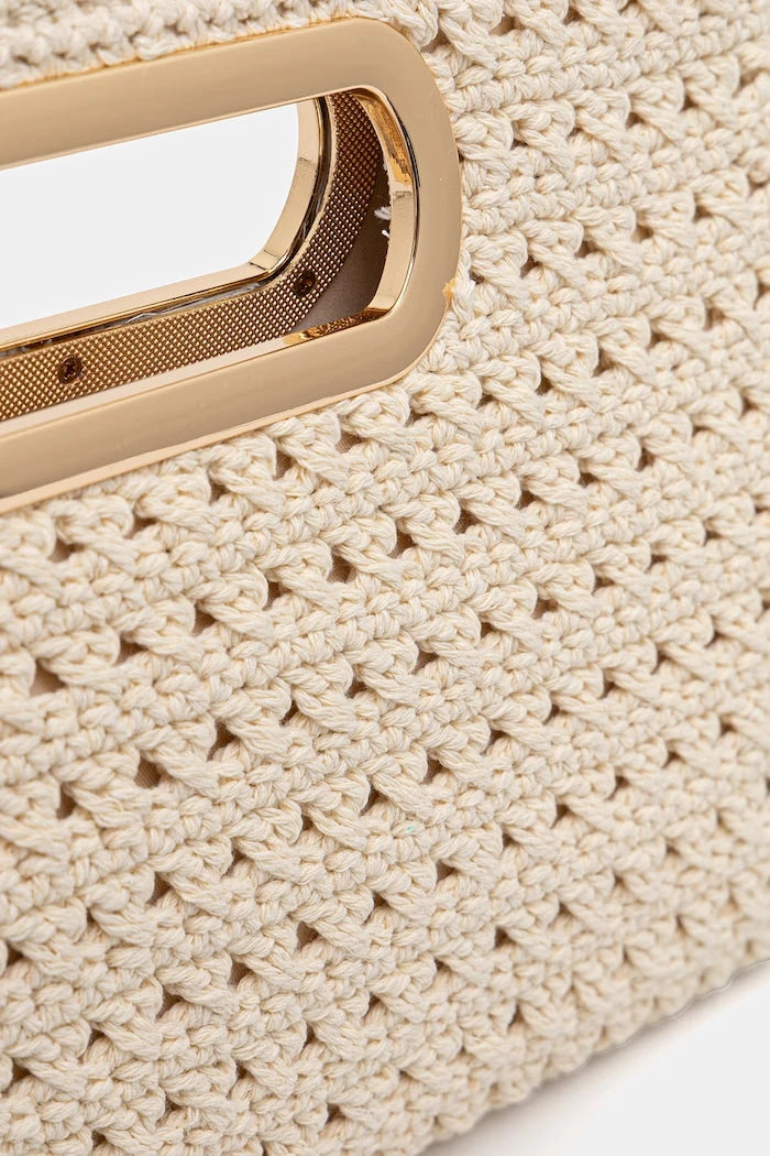 Morgan örgü kumaştan kadın crossbody çanta