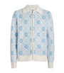Casablanca White Merino Wool Zip-Up Cardigan