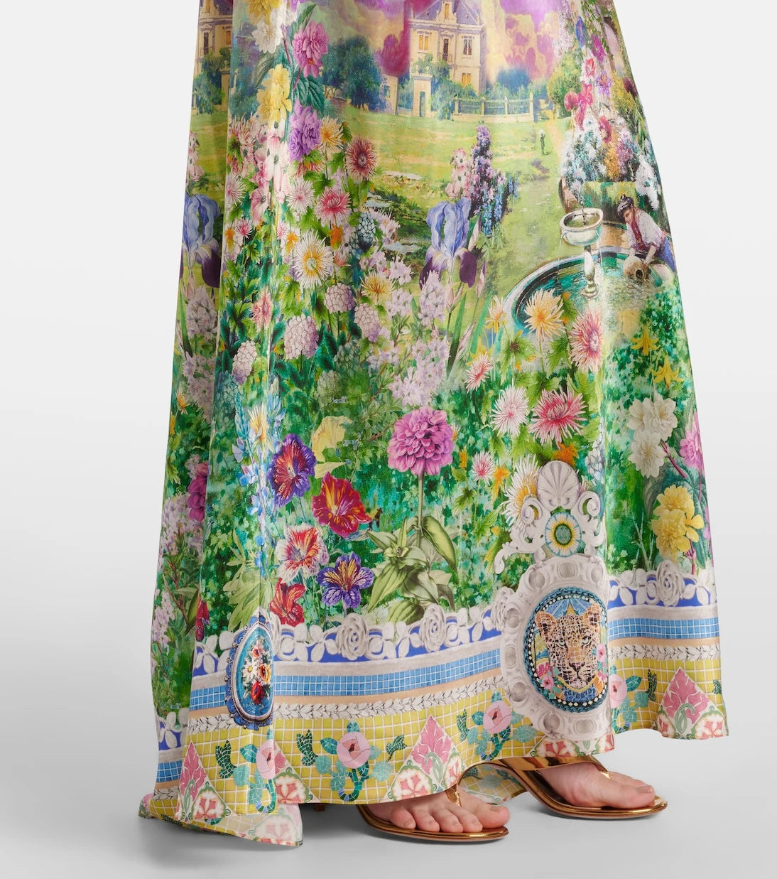 Camilla - Printed silk slip dress