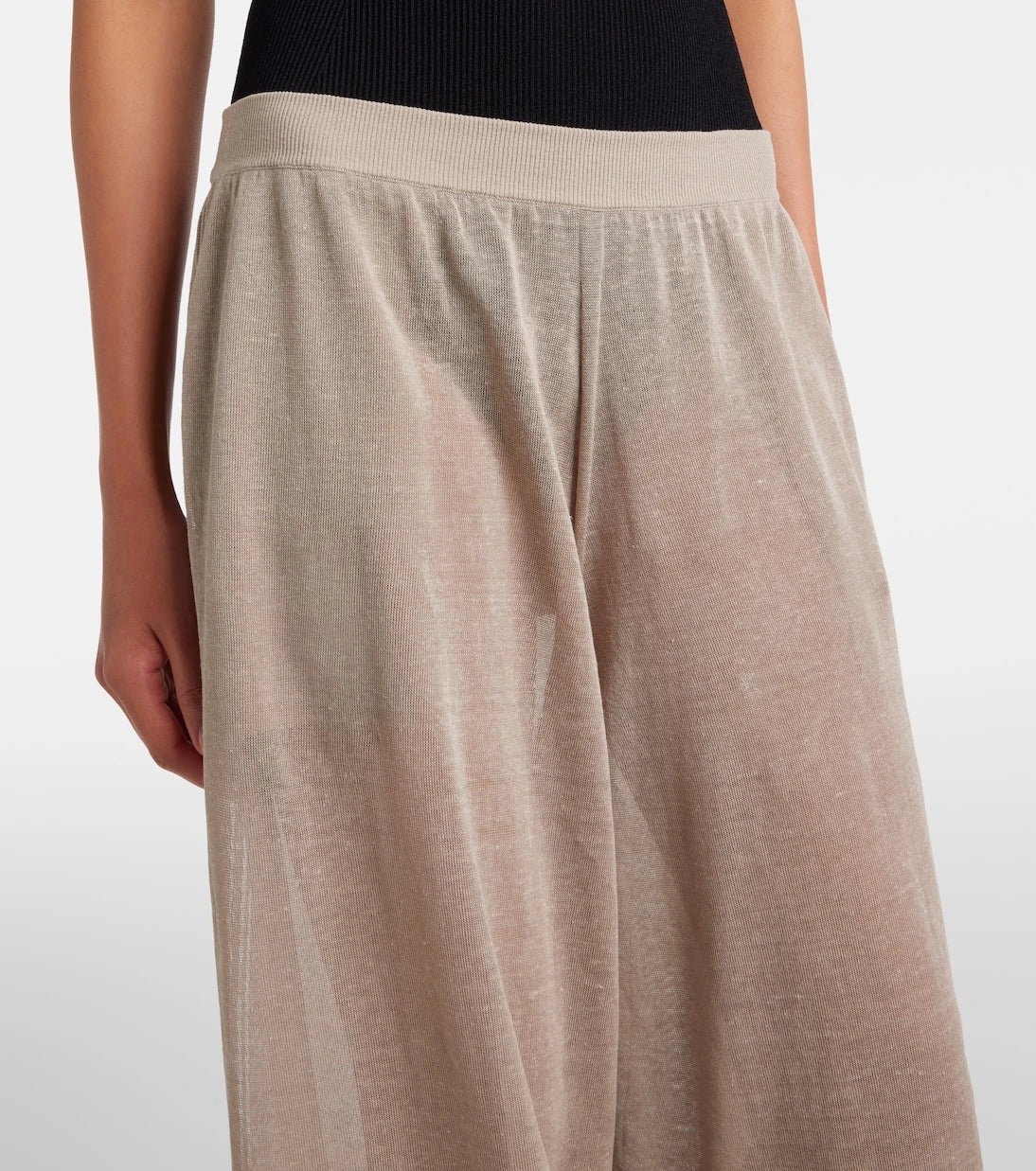 Alaïa - Linen and silk wide-leg pants