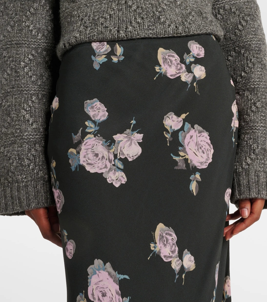 Ganni - Floral crêpe maxi skirt