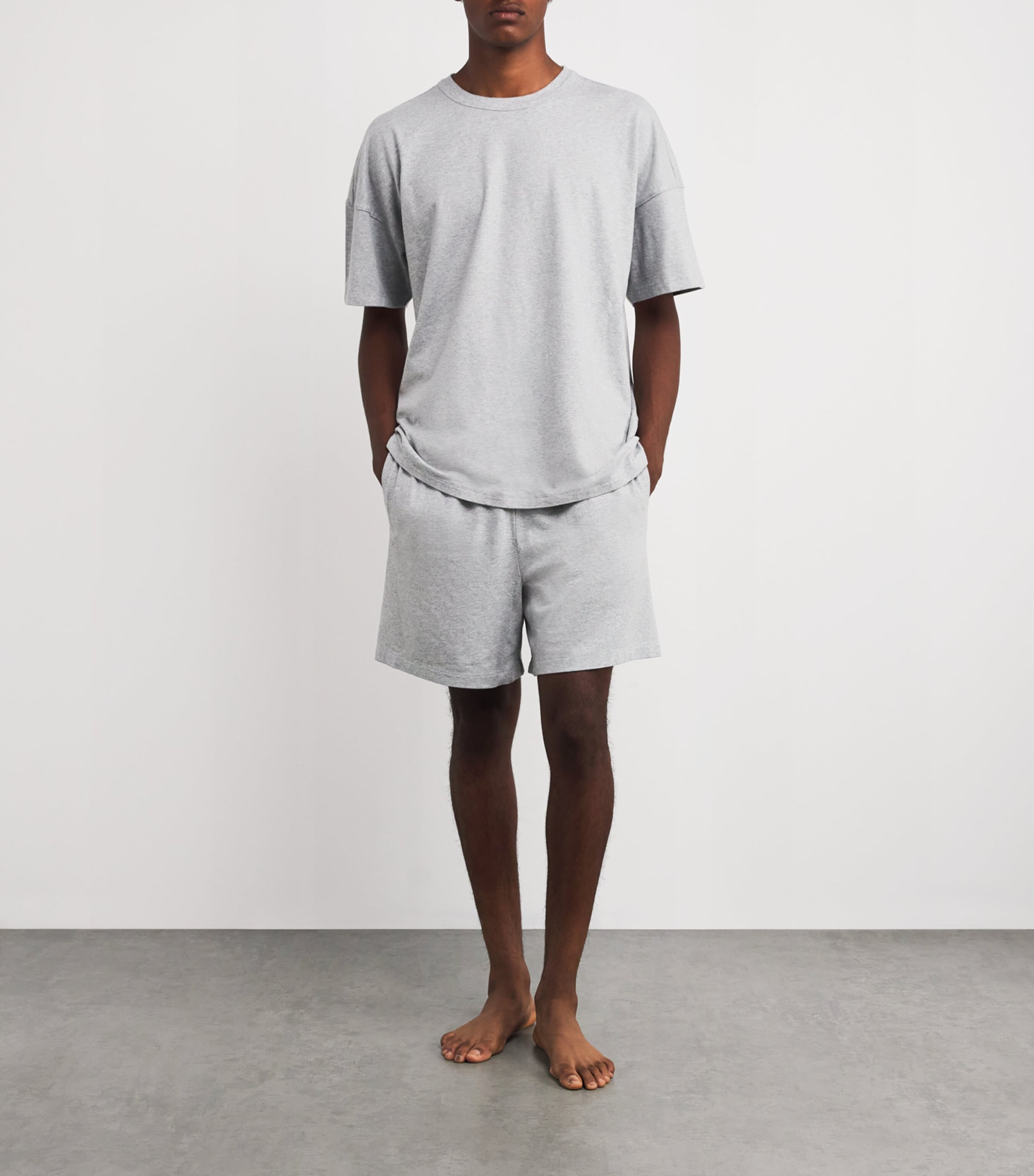 Cotton-Blend Lounge Sweatshorts HEATHER GREY