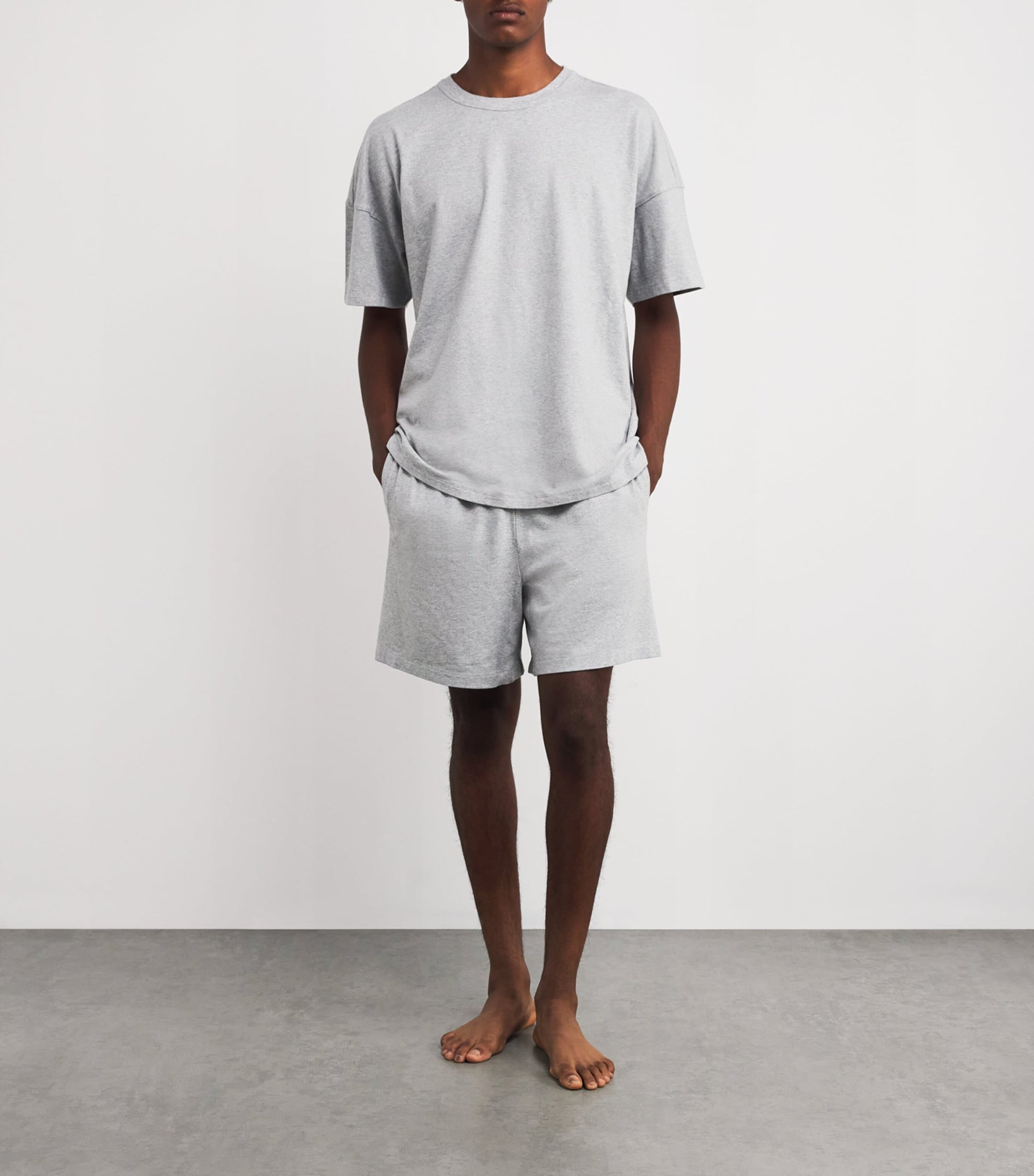 Cotton-Blend Lounge Sweatshorts HEATHER GREY