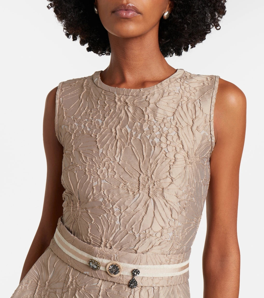 'S Max Mara - Belted jacquard midi dress