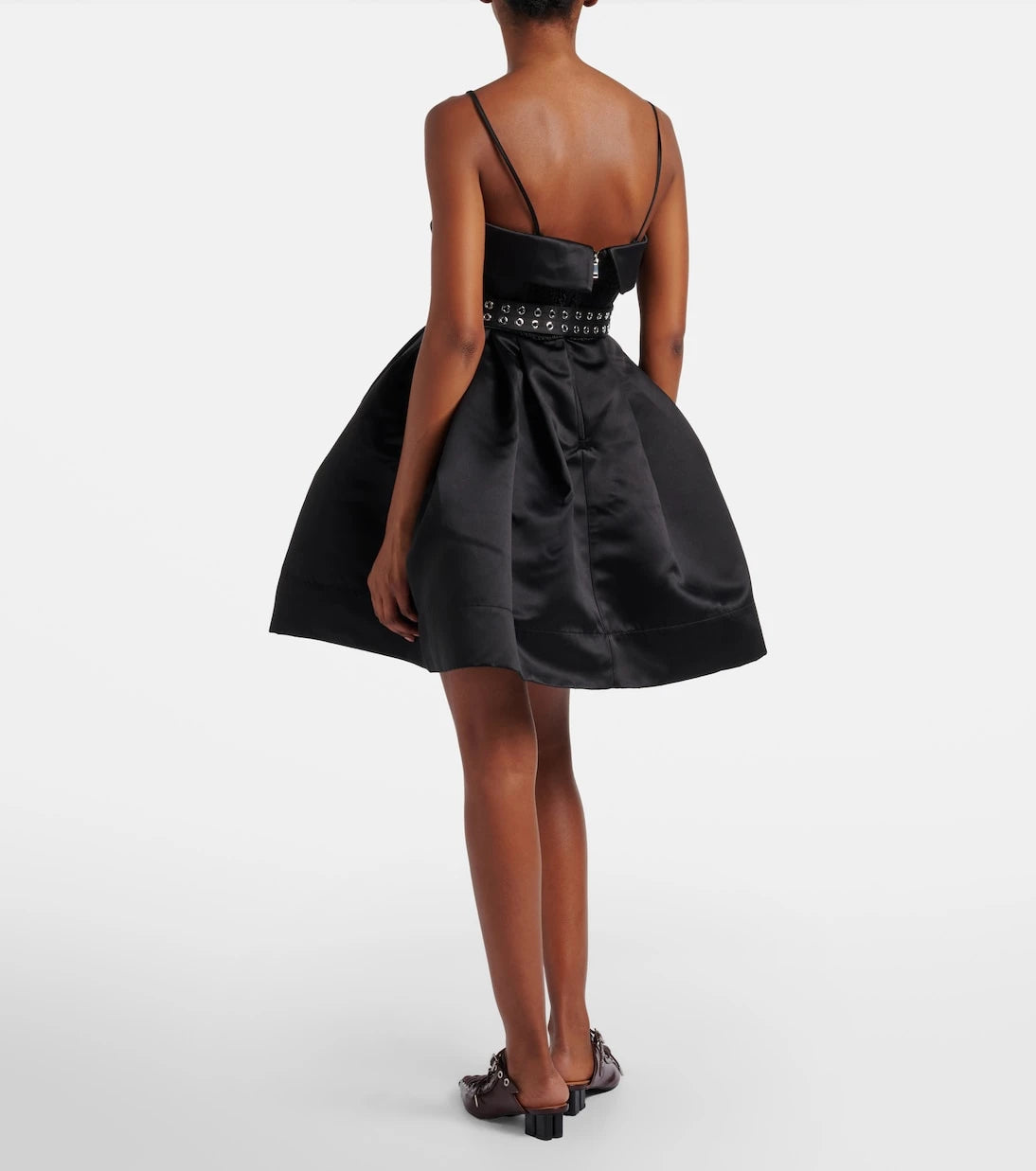 Ganni - Belted satin minidress